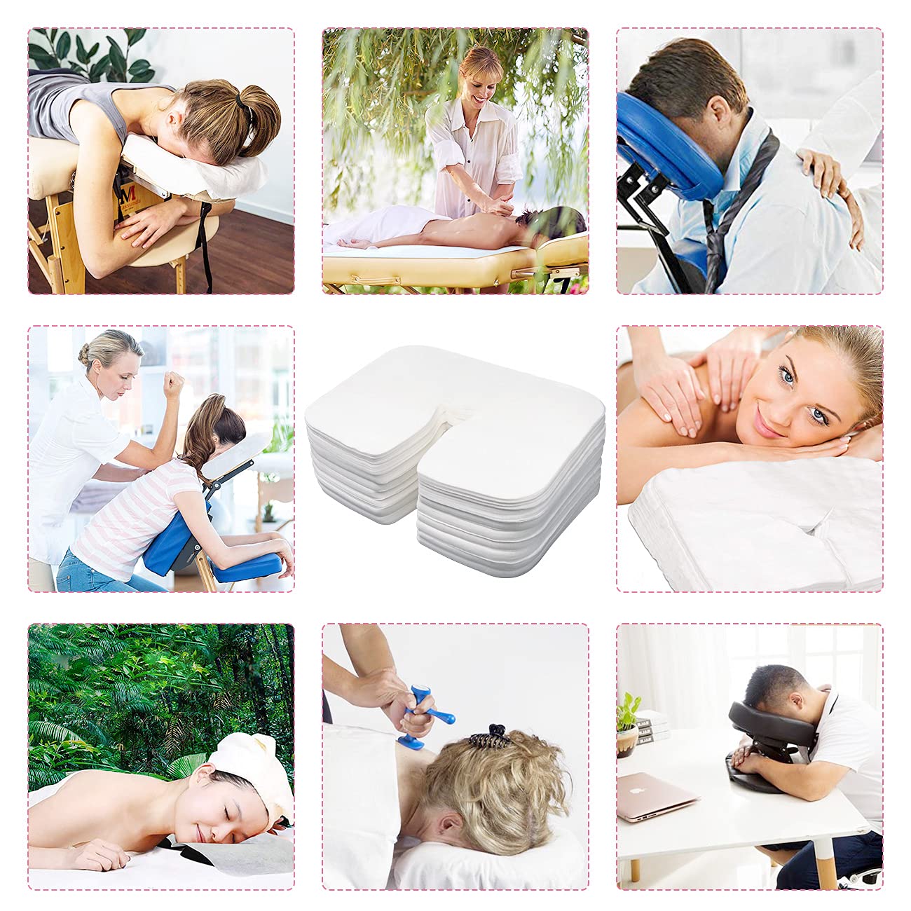 Luriseminger 500 count Disposable Face Cradle Coverss–Medical-Grade cotton, SPA Face Rest Covers Headrest Covers for Massage Tables Massage Chairs 14.17 x 10.6 inches/ 36 x 27 cm… - Image 7